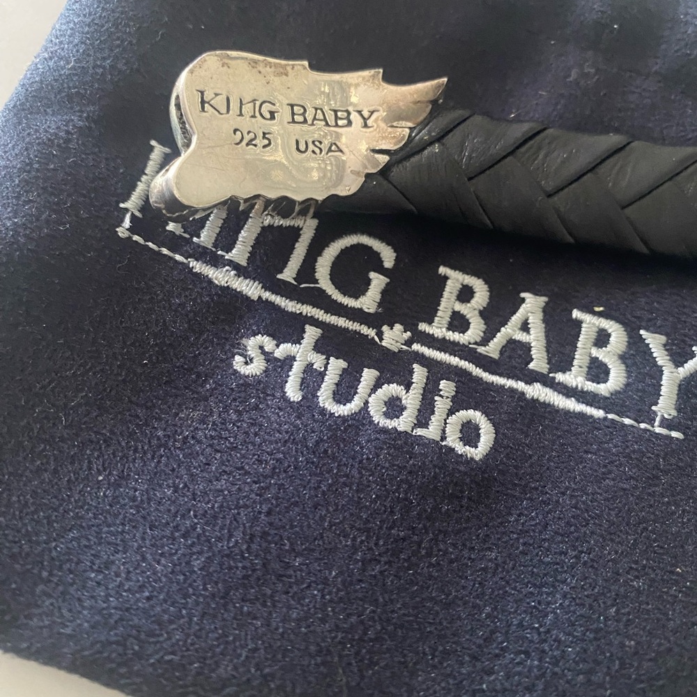 Beautiful King Baby 925 black leather Bracelet - Picture 2 of 4